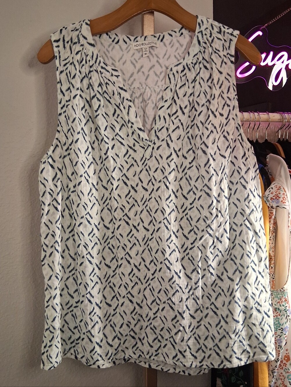 Indio Collective 100% Cotton Tank Blouse XL